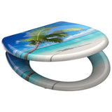 Schütte toilet seat with soft-close Carribean Duroplast with print