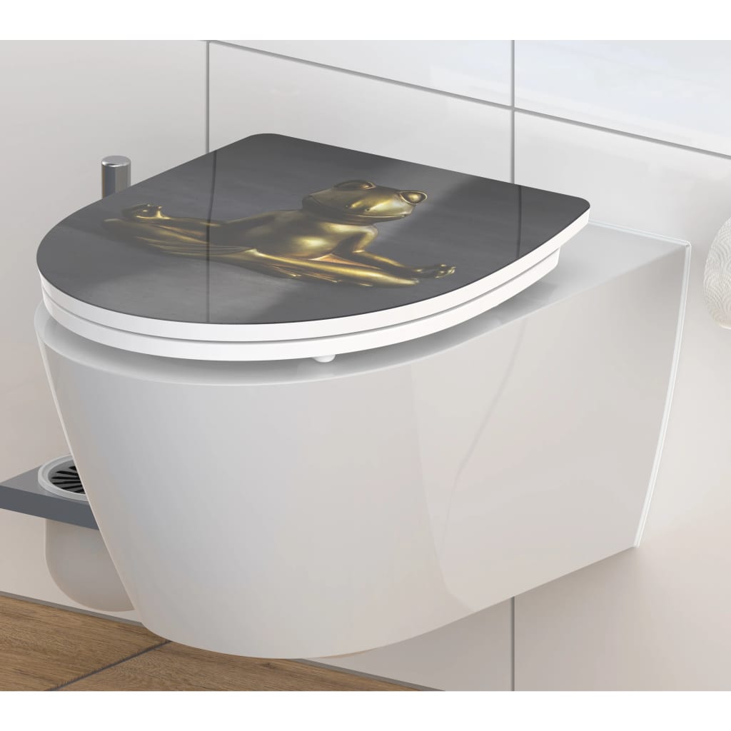 Schütte toilet seat with soft-close relaxing frog duroplast high gloss