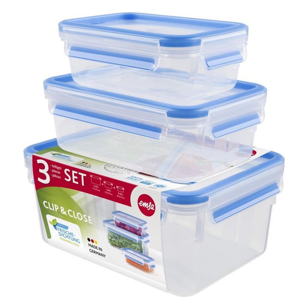 EMSA 508566 Clip Close Versholping Boxes 0,55L 1L 2,3L 3 kose modra