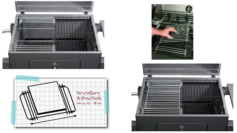 GEPRO 8570 Grill Grill Main Grill per 28x39-50 cm con sistema di bastardo centrale