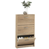 FMD FMD shoe cabinet with 3 tilting compartments oak -colored