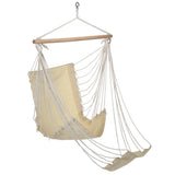 Ahoj Hanging Chair With Footrest Cotton Canvas Beige