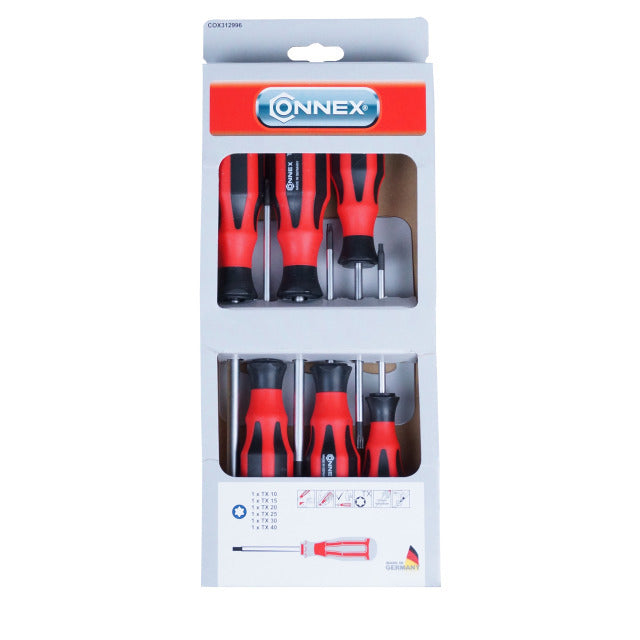 Connex Cox312996 6-part TX screwdriver set 2Com