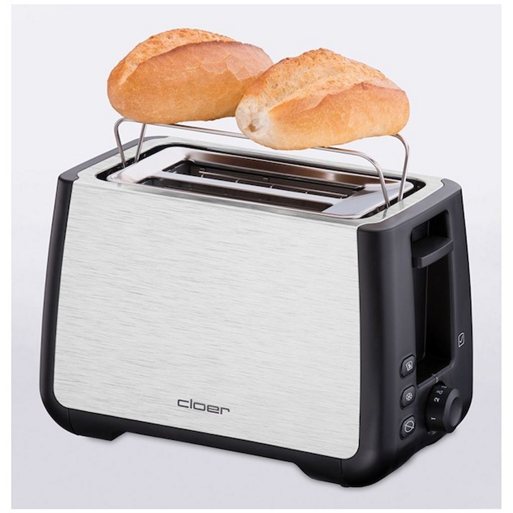 Cloer 3569 King Size Toater z nerezové oceli černá