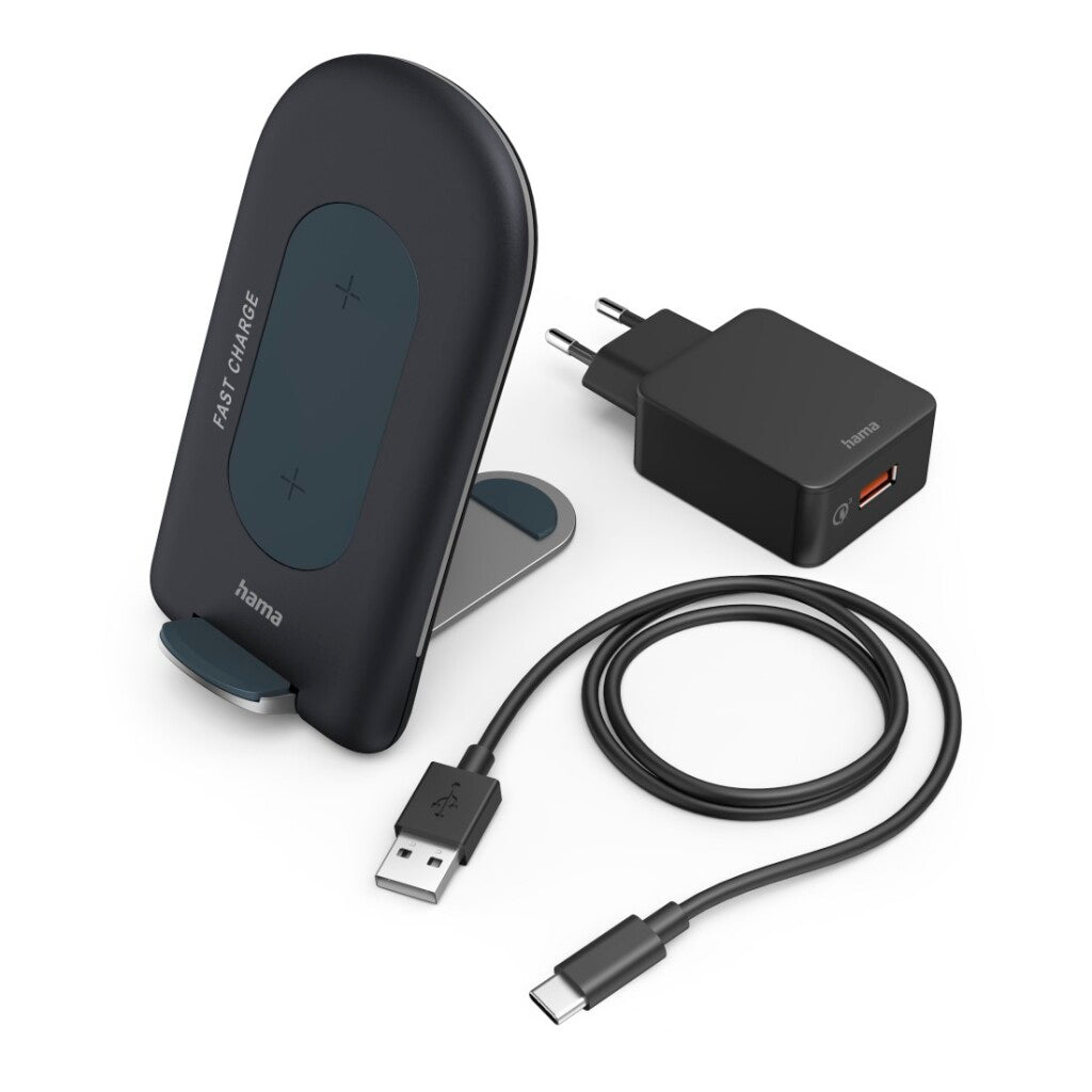 Hama Wireless Charger Set QI-FC15S 15W Estación de carga de teléfonos inteligentes inalámbricos GR