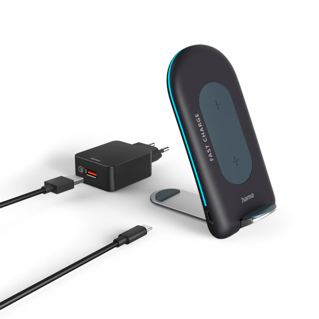 Hama Wireless Charger Set QI-FC15S 15W Estación de carga de teléfonos inteligentes inalámbricos GR