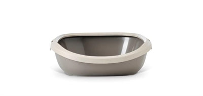 Satic Kattenbak Happy Planéit Gizmo mat Rand Mokca waarm Grey
