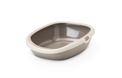 Satic Kattenbak Happy Planéit Gizmo mat Rand Mokca waarm Grey