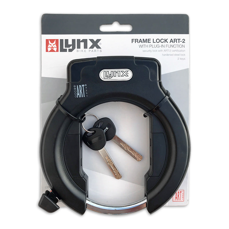 Lynx Art 2 Ring lock - Safety guarantee - Terminated steel - Including insert chain - 2 keys - Fasteners