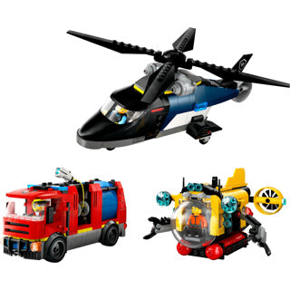 LEGO CITY 60462 Elicottero, camion dei pompieri e remix di sottomissione
