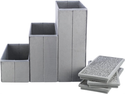 Trixie staircase with storage space gray