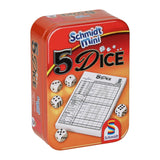 Gioco da dadi a 5 dadi in lattina