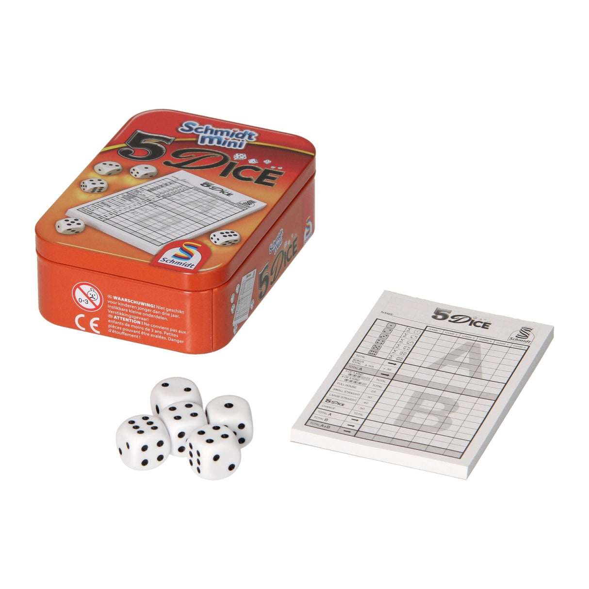 Gioco da dadi a 5 dadi in lattina