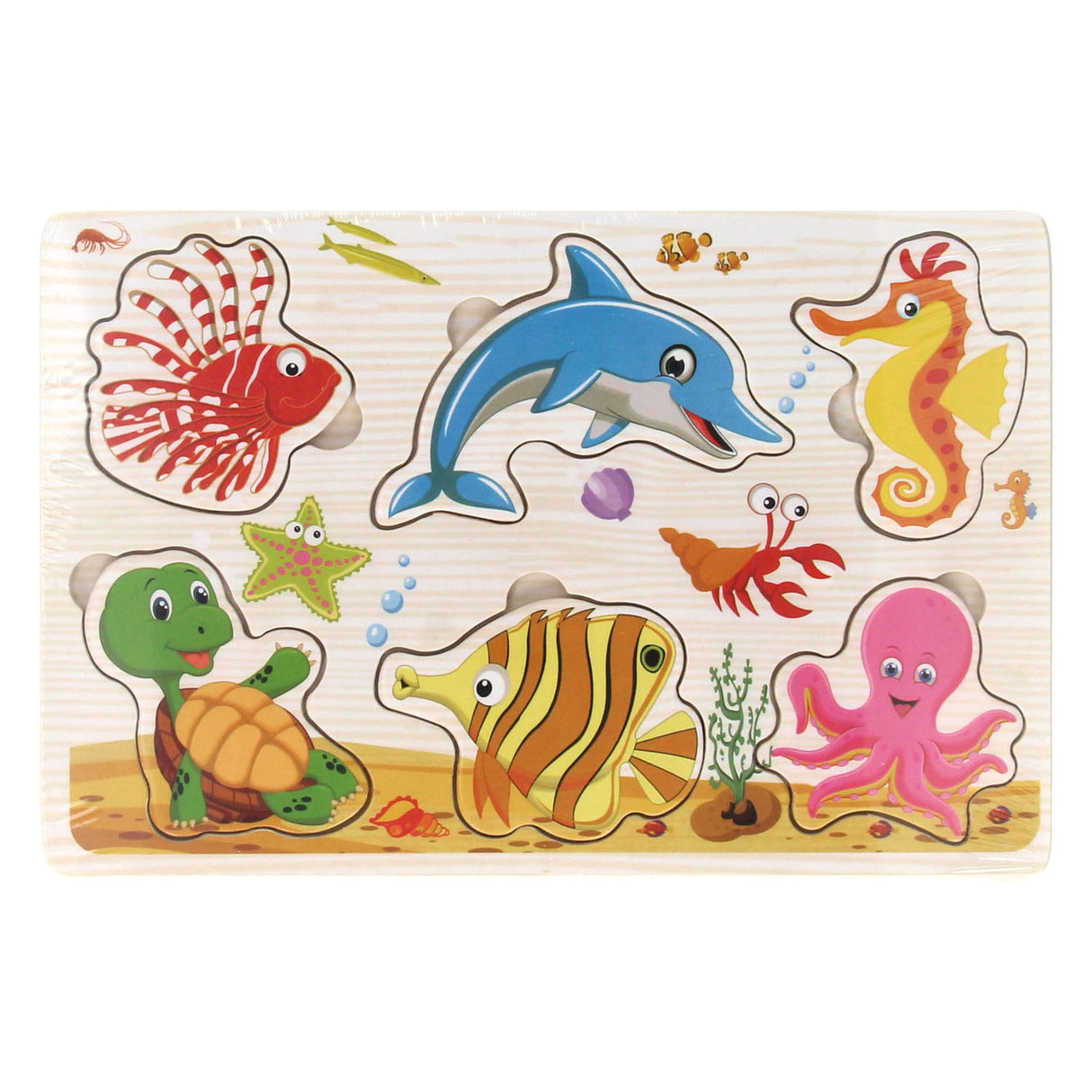 Wooden stud puzzle theme, 6st.