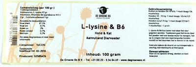 The Green Os L-Lysine B6 Dog Cat