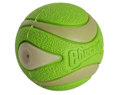 Chuckit max glow ultra squeekerbal vert