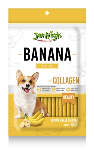 Jerhigh Jerhigh Banana Stix con pollo e collagene