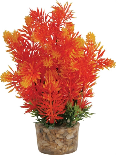 ZOLUX Ornament Pastic Plant on stone pointed assorted