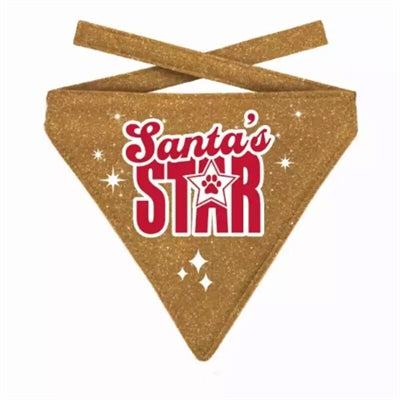 Obilo daril božič Bandana Božička Star Glitter Gold