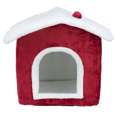 Trixie xmas cat basket house red white