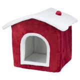 Trixie xmas cat basket house red white