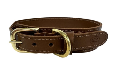 Chiens de collier de sazzz selle en cuir pionnière marron