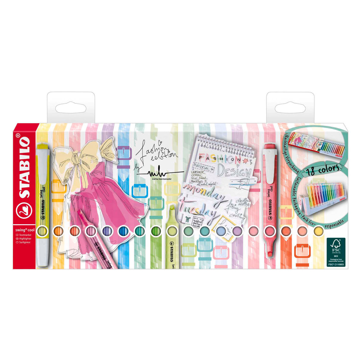 Stabilo Swing Cool - Marking marker - 18 pieces deskset