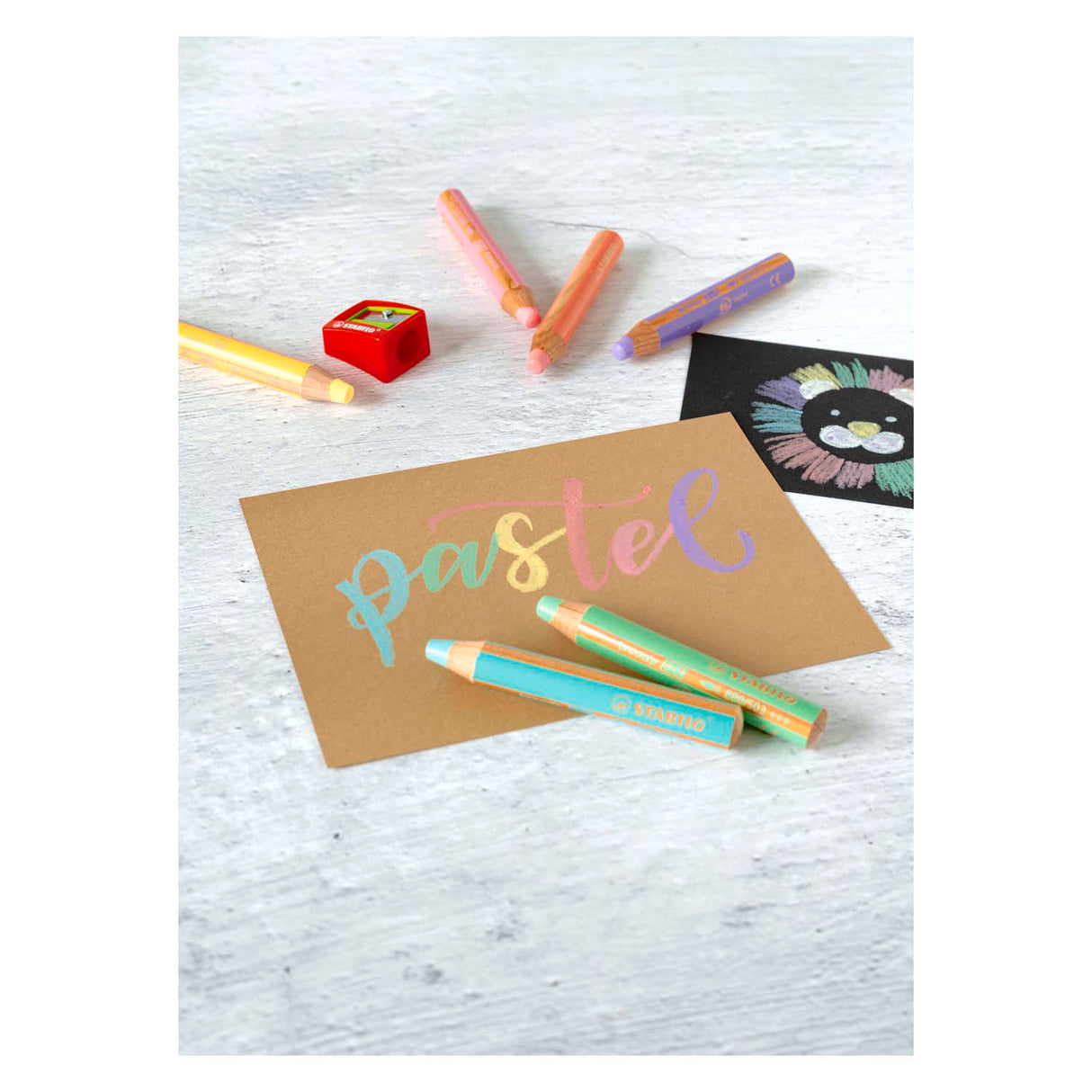 Stabilo Woody 3in1 matite - 6 colori + Slefers a matita