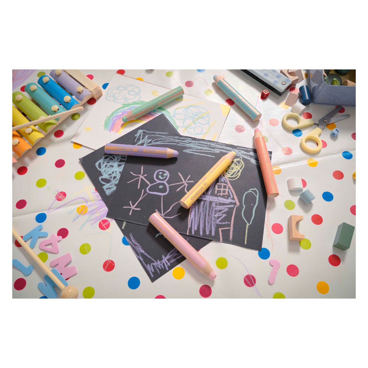 Stabilo Woody 3in1 matite - 6 colori + Slefers a matita