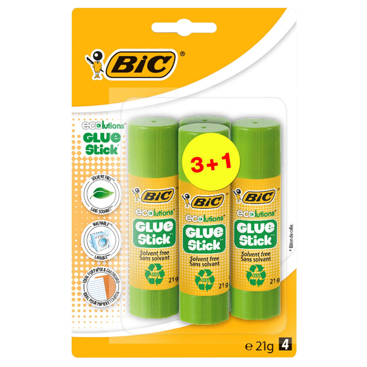 Ekologické lepicí tyčinky BIC, 4st.