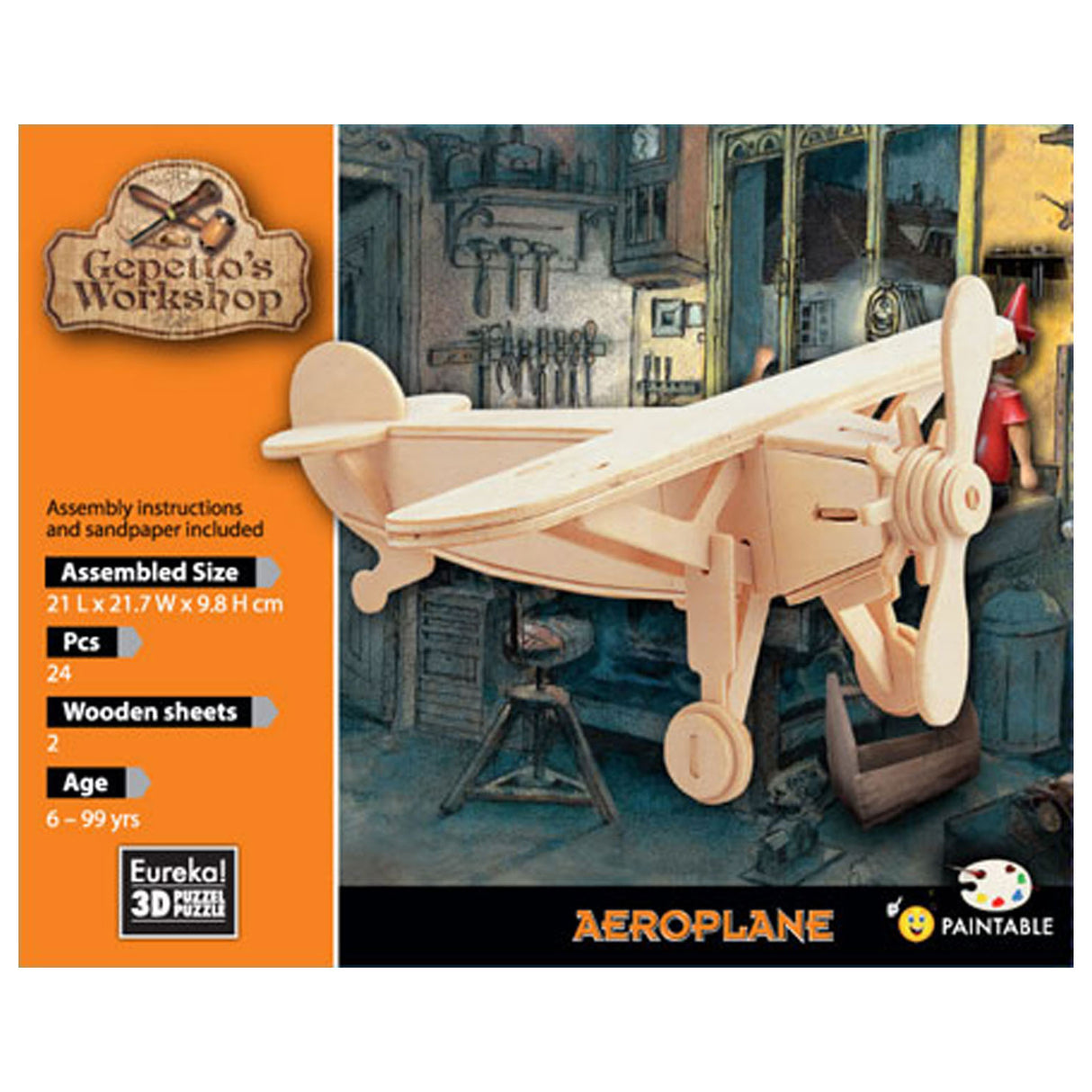 Kit di legno di Gepetto's Workshop 3D - Aereo