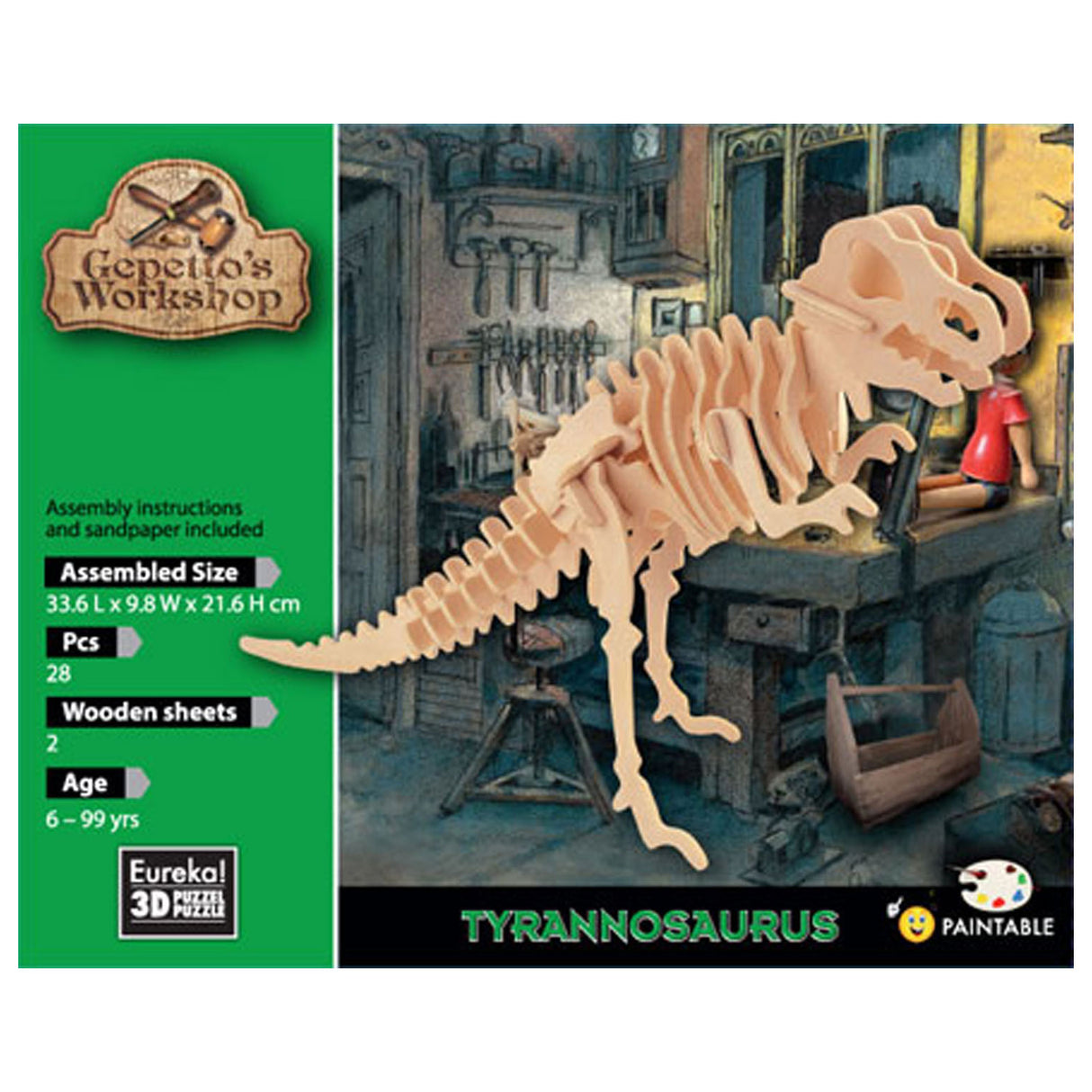 Kit di legno di Gepetto's Workshop 3D - Tyrannosaurus