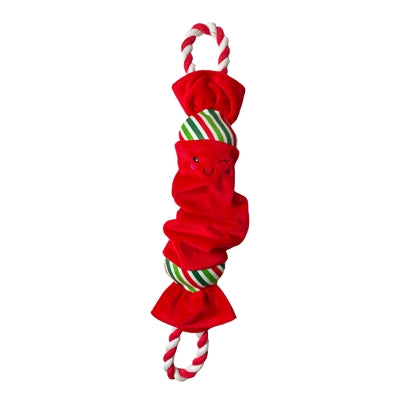 Happy Pet Top n Tail Ropee Christmas Cracker Red