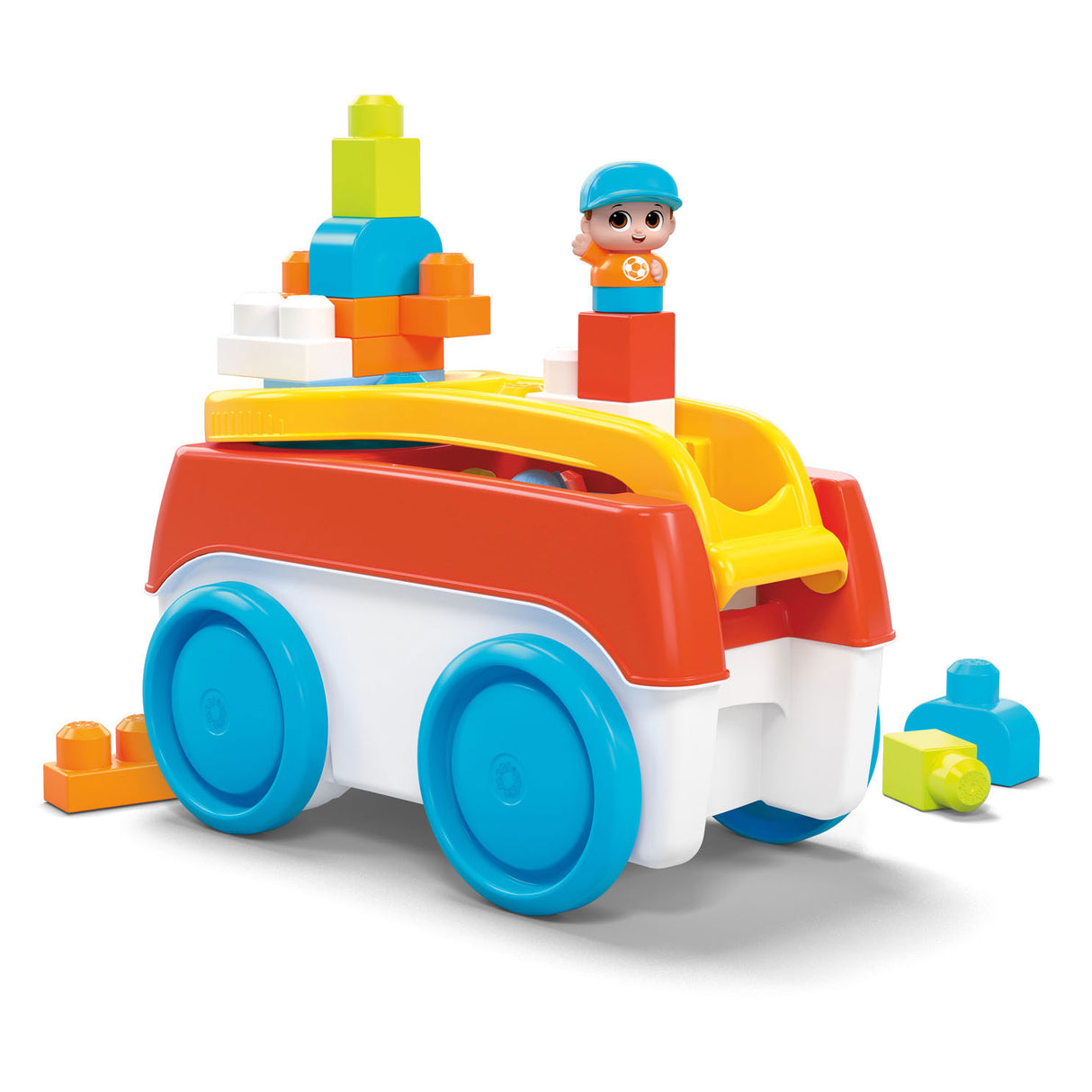 Block Mega Bloks tournant Bolderkar avec des blocs de construction