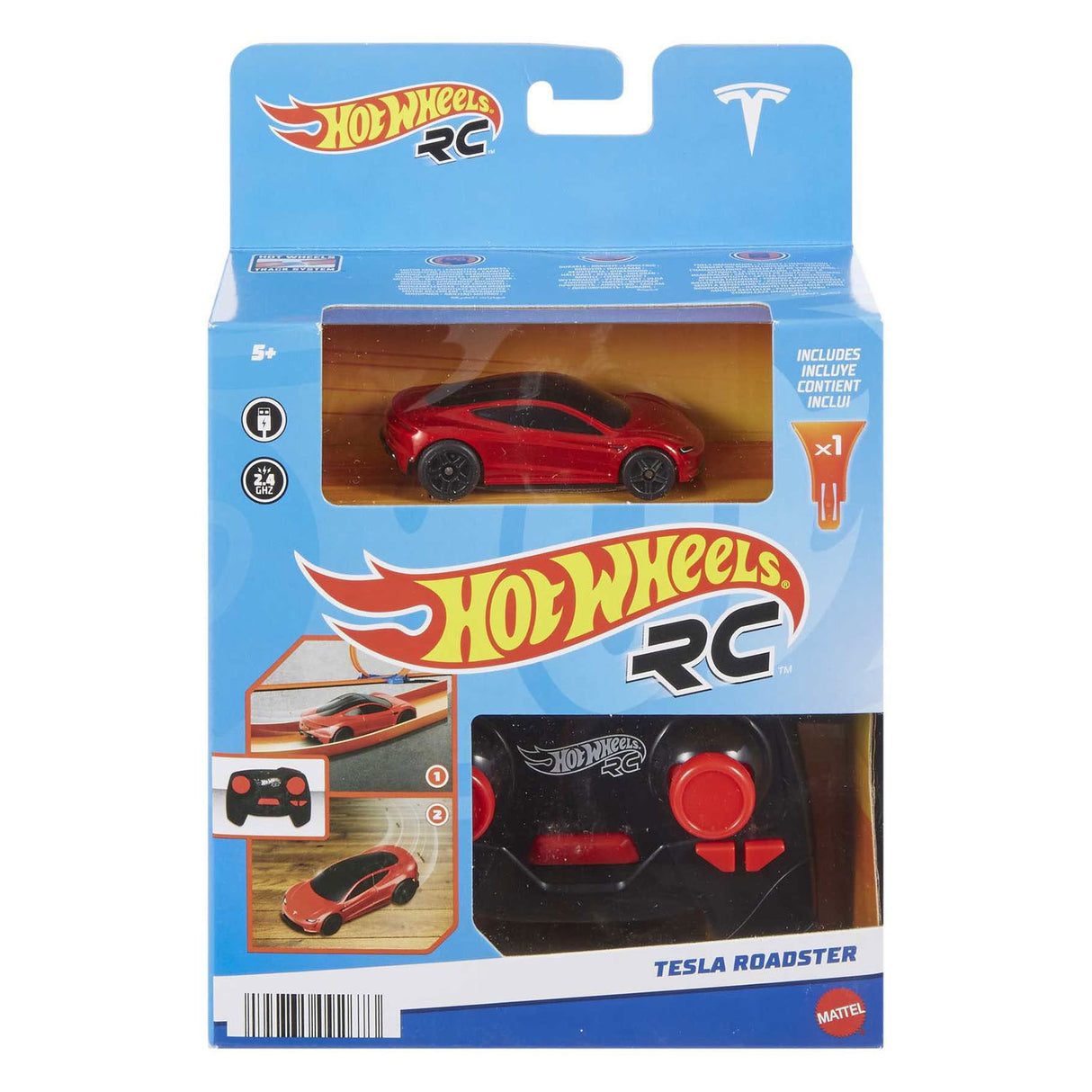 Hot Wheels RC Tesla Roadster Procelable Car