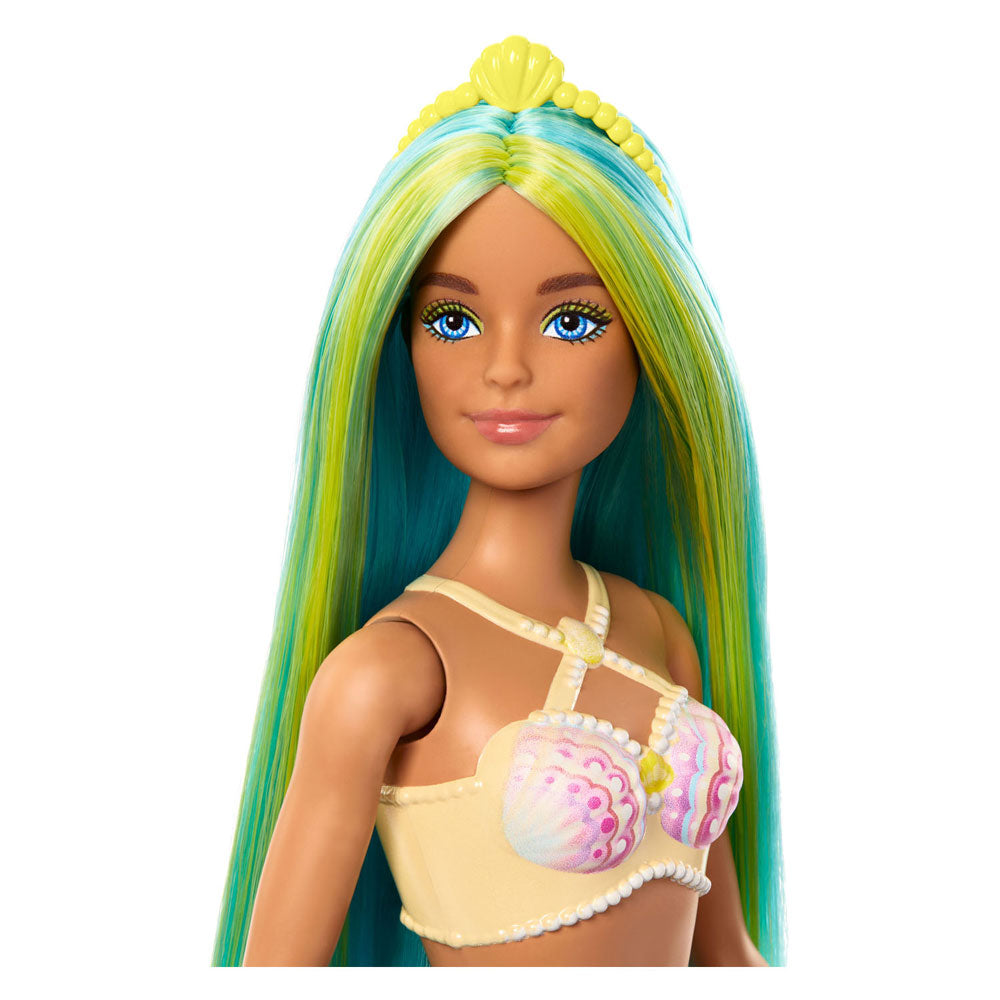 Mattel Mermaid Pop z modrimi in rumenimi lasmi in turkizno