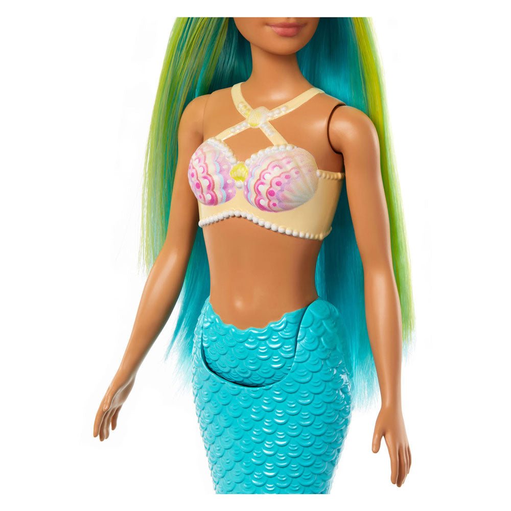 Mattel Mermaid Pop z modrimi in rumenimi lasmi in turkizno