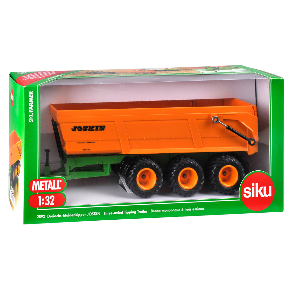 Siku 2892 Joskin 3-Wiels trailer with tilting box 1:32