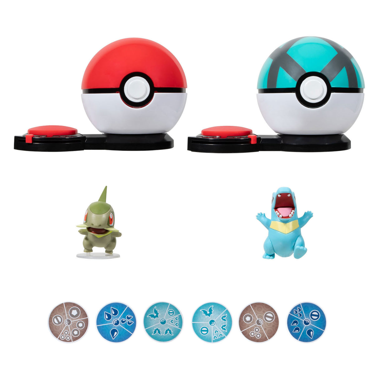 Boti Pokémon Surprise Attack Game Play Set - Axew Poke Ball vs Totodile Net Ball