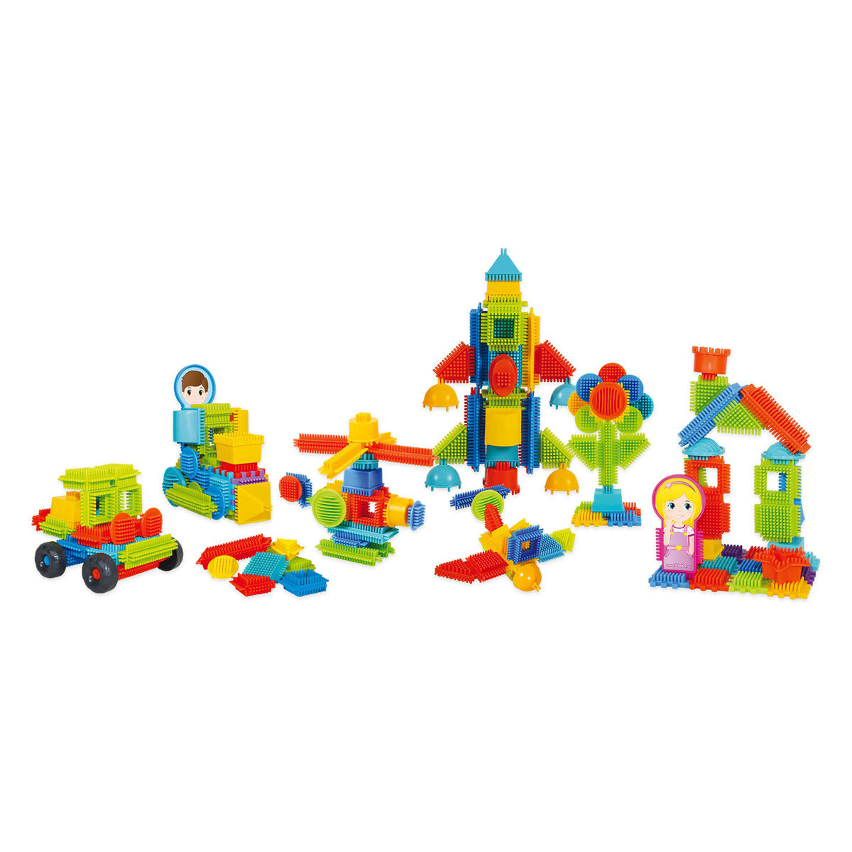 Boti Bloko Nopper Building Blocks con 2 figure in borsa, 200dlg.