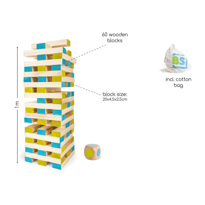 BS Toys Mega Houten Wiebelt Tower Game, 61DLG.