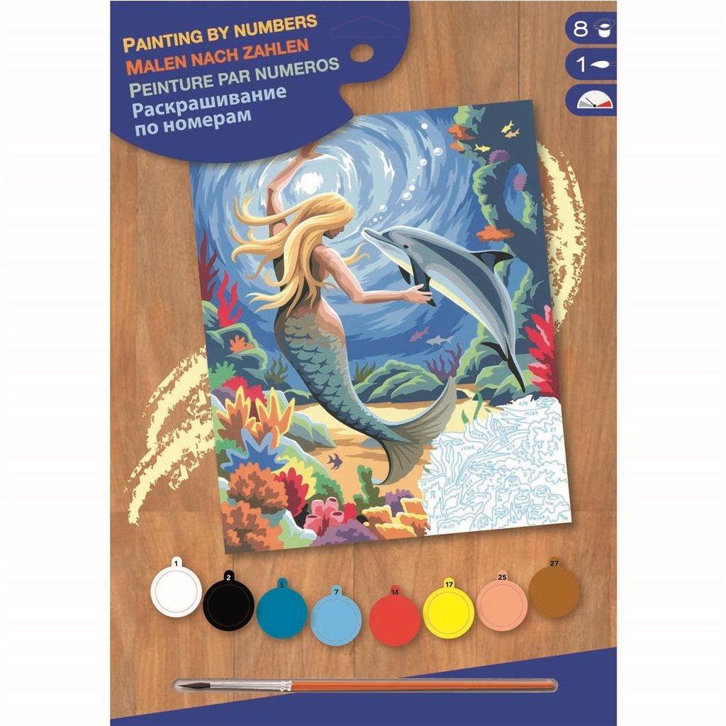 Basic Painting on number Mermaid