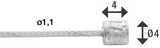Elvedes schakel binnenkabel 2250 mm 7 x 7 draads rvs ø1,1 mm met n-nippel ø4,5 × 4,5 (doos à 50 stuks) - zilver