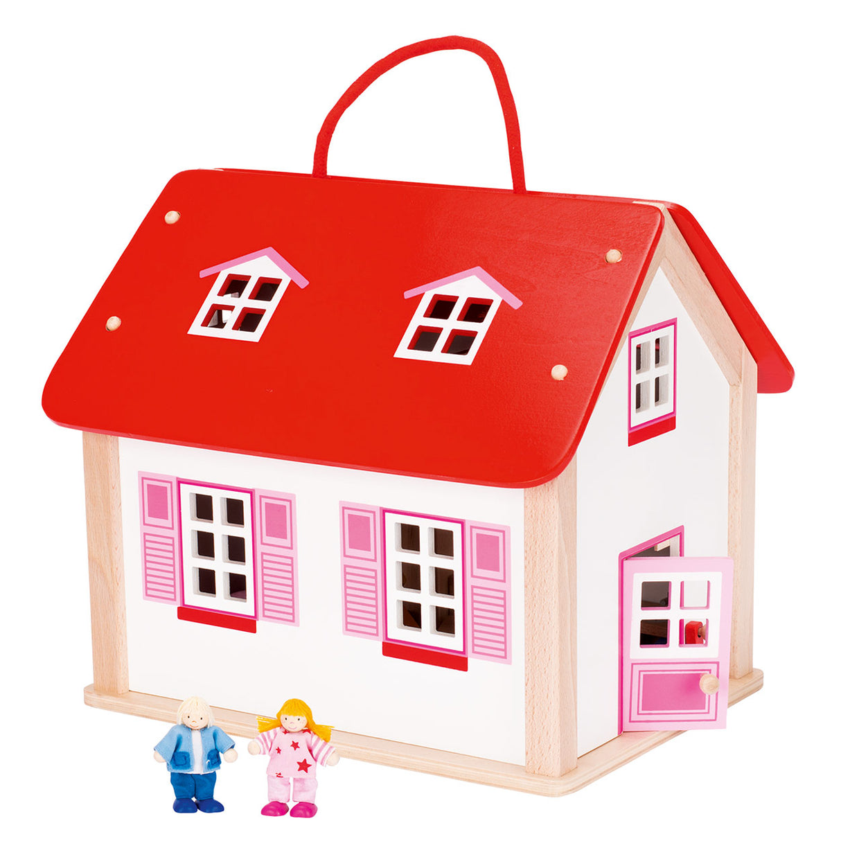 Kufr Goki Wooden Dollhouse s příslušenstvím