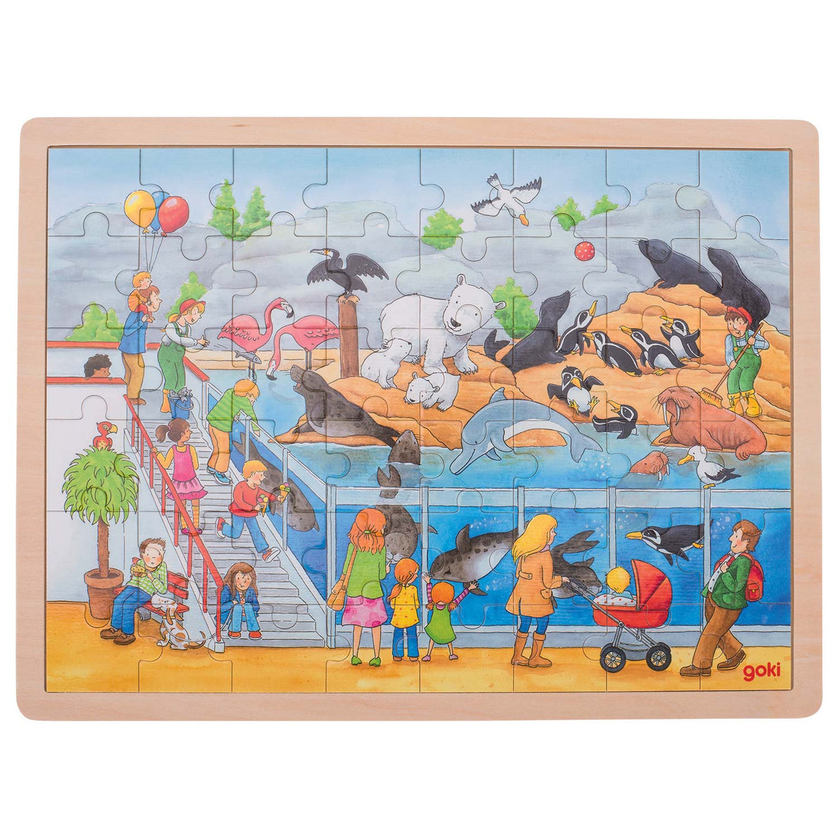 Goki Holzpuzzle -Puzzle Zoo, 48st.