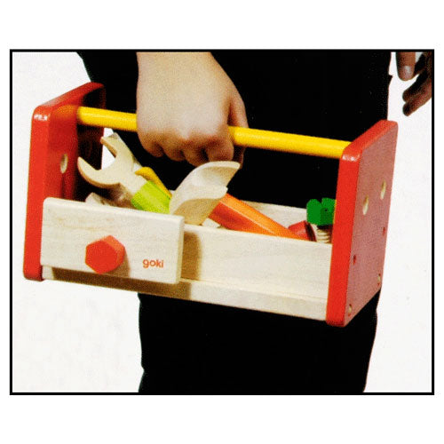 Goki wooden work bench and toolbox 2in1