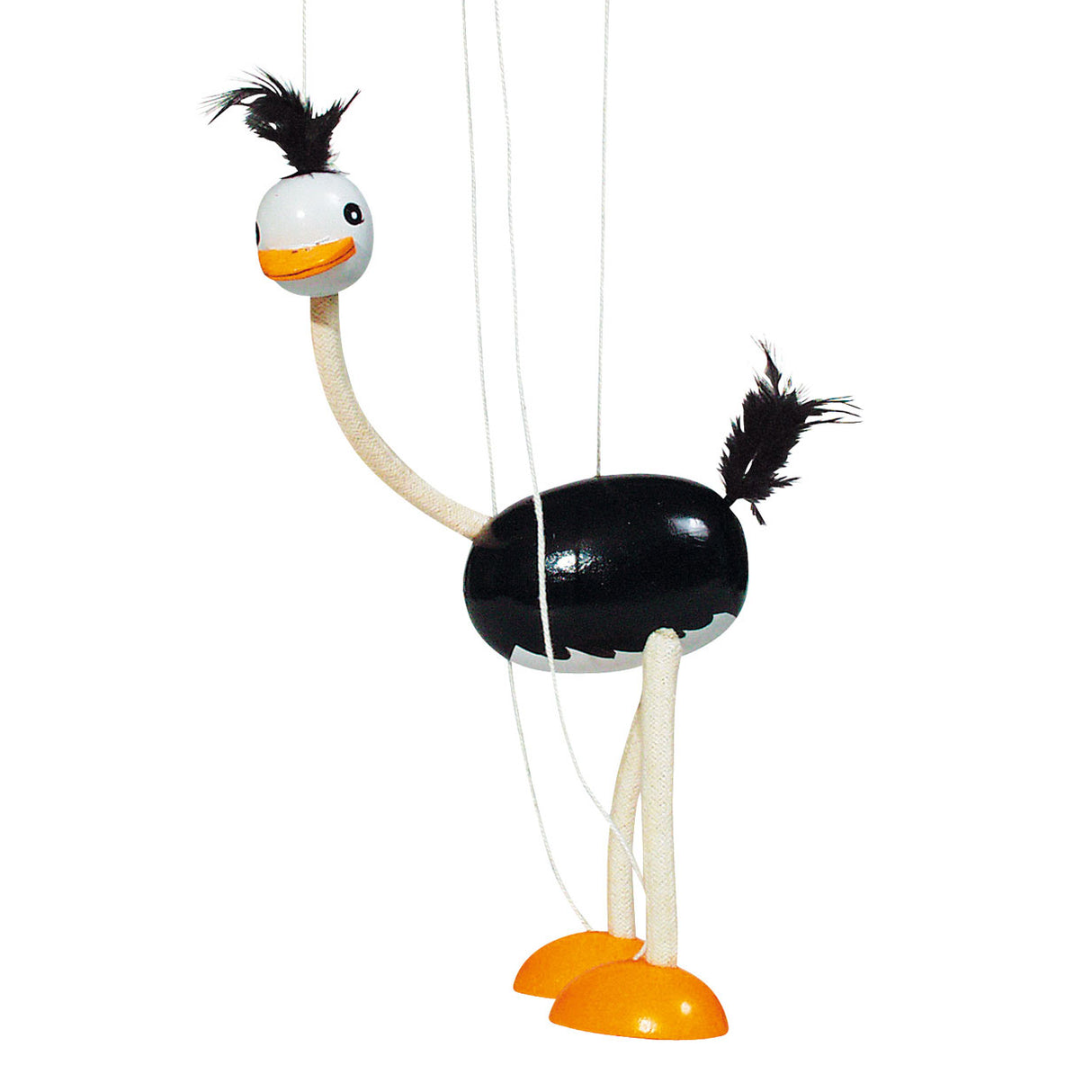 Goki dřevěná marioneta pštros