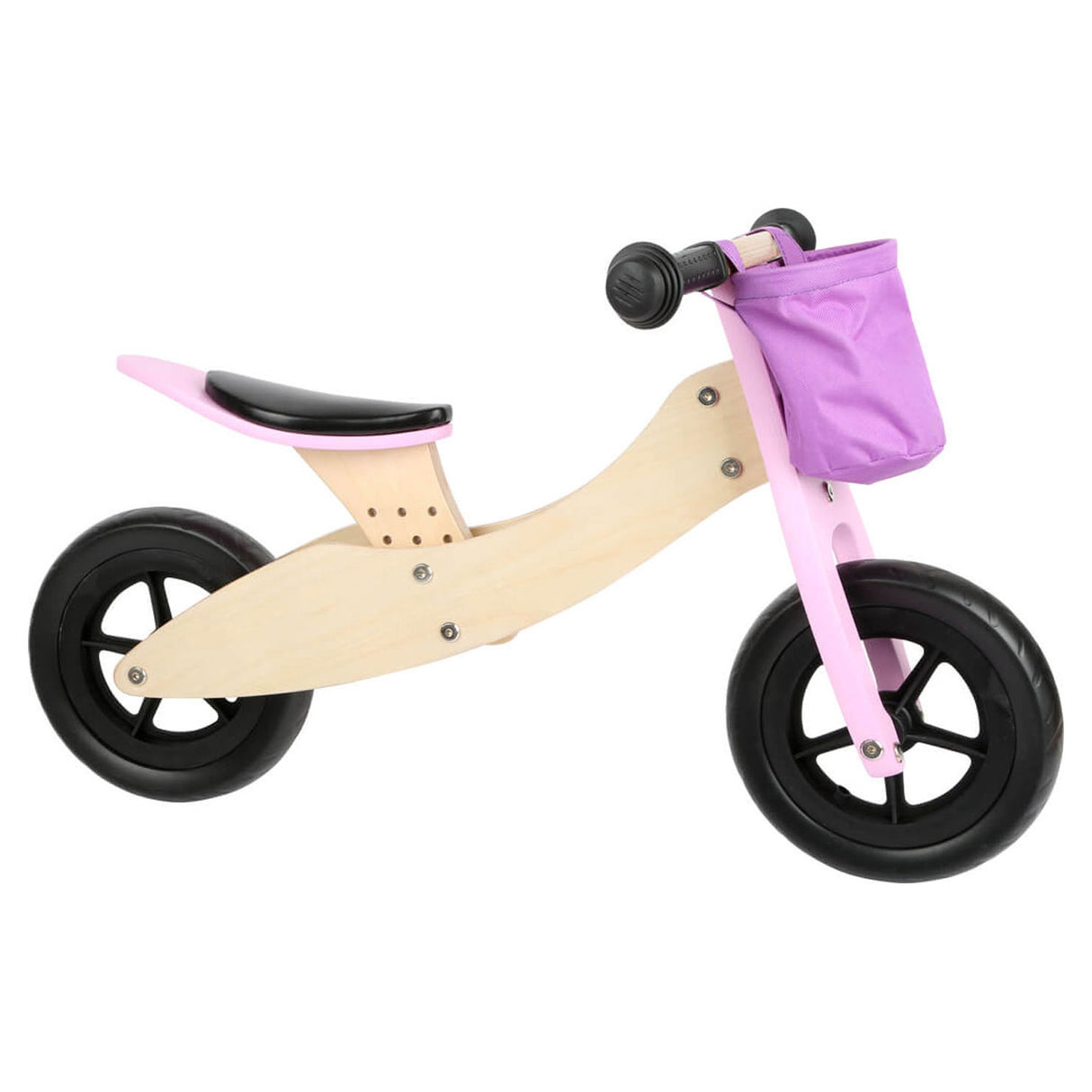 Pieno piccolo - triciclo di legno e bilancia bici 2in1 maxi rosa