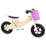 Pieno piccolo - triciclo di legno e bilancia bici 2in1 maxi rosa