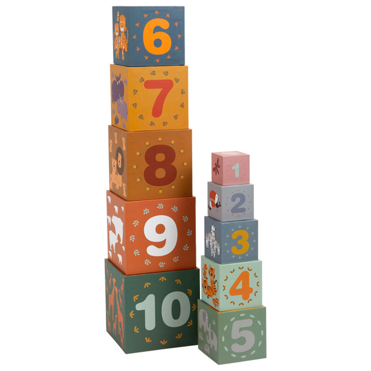 Kleng Fouss stacking Blocks Cartboard, 10dlg.